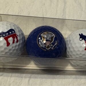 Democratic Party Golf Balls Democrats President Seal Design Donkey Set of 3